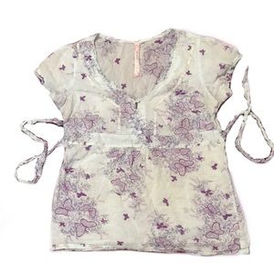 Anchor Blue Y2k Butterfly top